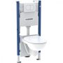Geberit Duofix szerelőelem Selnova fali WC csésze ülőkével, Delta öblítőtartállyal és nyomólappal 118.400.11.2