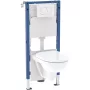 Geberit Duofix szerelőelem Selnova fali WC csésze ülőkével, Delta öblítőtartállyal és nyomólappal 118.400.11.3
