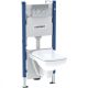 Geberit Duofix szerelőelem Rimless fali WC csészével, Delta öblíőtartállyal és nyomólappal 118.402.21.2