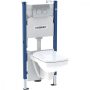 Geberit Duofix szerelőelem Rimless fali WC csészével, Delta öblíőtartállyal és nyomólappal 118.402.21.2
