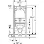 Geberit Duofix szerelőelem Rimless fali WC csészével, Delta öblíőtartállyal és nyomólappal 118.402.21.2