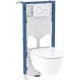 Geberit Duofix szerelőelem öblítőtartállyal és Sigma20 nyomólappal, iCon fali WC ülőkével 118.404.11.3
