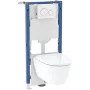Geberit Duofix szerelőelem öblítőtartállyal és Sigma20 nyomólappal, iCon fali WC ülőkével 118.404.11.3