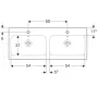 Geberit iCon 120cm dupla mosdó 124120000
