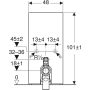 Geberit Monolith palahatású szanitermodul talpon álló WC-hez, 101 cm 131.002.00.5