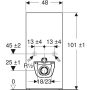 Geberit Monolith  palahatású kőanyag szanitermodul fali WC-hez, 101 cm 131.021.00.5