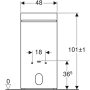 Geberit Monolith fehér üveg szanitermodul bidéhez törölközőtartóval, 101 cm 131.030.SI.5