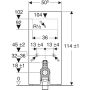 Geberit Monolith palahatású szanitermodul talpon álló WC-hez, 114 cm 131.033.00.5