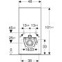 Geberit Monolith Plus palahatású szanitermodul fali WC-hez, 101 cm 131.221.00.7