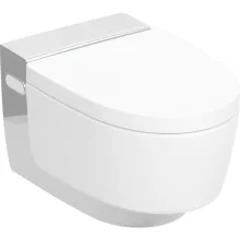   Geberit AquaClean Mera Classic kerámia fali WC TurboFlash technológiával és KeraTect bevonattal, króm/fehér 146.200.21.1