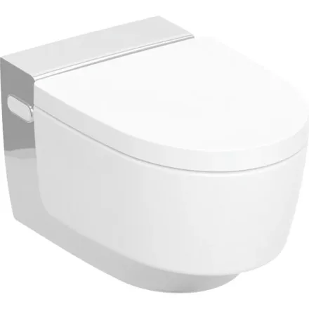 Geberit AquaClean Mera Classic kerámia fali WC TurboFlash technológiával és KeraTect bevonattal, króm/fehér 146.200.21.1