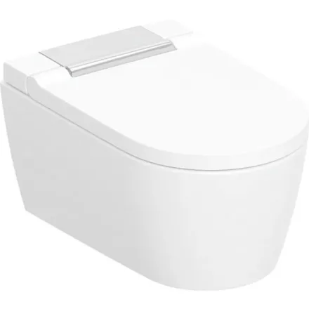 Geberit AquaClean Sela kerámia fali WC komplett higiéniai berendezés, fényes króm takarólap 146.220.21.1