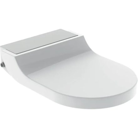 Geberit AquaClean Tuma Comfort WC kerámiára szerelhető berendezés, takarólap szálcsiszolt rozsdamentes acél 146.270.FW.1