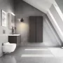 Geberit AquaClean Tuma Comfort komplett higiéniai fali WC, szálcsiszolt rozsdamentes acél takarólap 146.290.FW.1