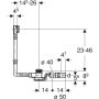 Geberit PushControl nyomó működtetésű kádlefolyó készlet, d52, beépítő készlettel, fényes króm 150.750.21.6