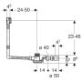 Geberit PushControl nyomó működtetésű kádszifon, hosszú 150751216 (150.751.21.6)