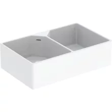   Geberit Publica univerzális öblítőmedencék 90x56 cm, két medencével, túlfolyóval, fehér 350490000