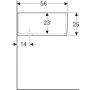 Geberit Publica univerzális öblítőmedencék 90x56 cm, két medencével, túlfolyóval, fehér 350490000