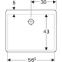 Geberit Publica univerzális öblítőmedence 60x50cm, túlfolyóval 361360000
