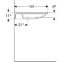 Geberit Publica mosdó kivágással 60x55 cm, túlfolyó nélkül 402160016