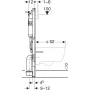 Geberit DuofixBasic fali WC-szerelőelem 112 cm, Delta 12 cm-es falsík alatti öblítőtartállyal 458.103.00.2 