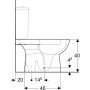 Geberit Selnova álló monoblokk WC csésze, mélyöblítésű, alsó kifolyású 500.151.01.7