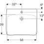 Geberit Selnova Comfort akadálymentes kerámia mosdó 65x55 túlfolyó nélkül, fehér 500.188.01.7