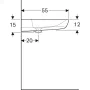 Geberit Selnova Comfort akadálymentes kerámia mosdó 65x55 túlfolyó nélkül, fehér 500.188.01.7