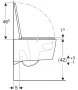 Geberit ONE TurboFlush fali WC 37x54 cm, ülőkével, fehér design takarólappal 500201011 (500.201.01.1)