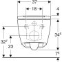Geberit ONE TurboFlush fali WC 37x54 cm, ülőkével KeraTect, króm design takarólappal 500202011 (500.202.01.1)