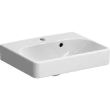   Geberit Smyle Square kézmosó 45x36 cm, aszimmetrikus túlfolyóval, fehér 500.222.01.1