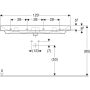 Geberit Smyle Square mosdó 120x48 cm, csaplyuk középen, túlfolyóval 500226011 (500.226.01.1)