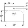 Geberit Smyle Square 60x48 cm-es mosdó 500.229.01.1