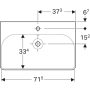 Geberit Smyle Square 75x48 cm-es mosdó 500.249.01.1