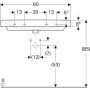 Geberit Smyle Square 90x48 cm-es mosdó, csaplyuk nélkül 500.250.01.1