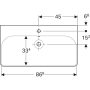 Geberit Smyle Square 90x48 cm-es mosdó 500.251.01.1