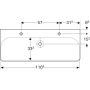 Geberit Smyle Square 120x48 cm-es mosdó 500.253.01.1