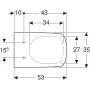 Geberit Selnova Square mélyöblítésű fali WC 35x53 cm, fehér 500.270.01.5