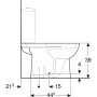 Geberit Selnova álló monoblokk WC csésze 36x67 cm mélyöblítésű, alsó kifolyású 500.281.01.7
