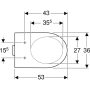 Geberit Selnova mélyöblítésű álló WC csésze 35,5x53 cm, hátsó kifolyású 500.286.01.7