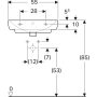 Geberit Selnova Square mosdó 55 cm, csaplyuk nélkül, túlfolyóval 500.291.01.7