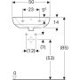 Geberit Selnova kézmosó 50x41 cm, csaplyukkal és túlfolyóval 500.295.01.7