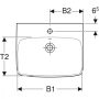 Geberit Selnova Square kerámia mosdó 65x48cm, csaplyukkal és túlfolyóval 500.299.01.5