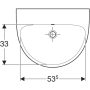 Geberit Selnova mosdó 60x48 cm, csaplyuk nélkül, túlfolyóval 500.305.01.5