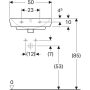 Geberit Selnova Square kézmosó 50x42 cm, csaplyukkal és túlfolyóval 500.310.01.7