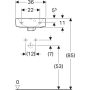 Geberit Selnova kézmosó aszimmetrikus túlfolyóval és csaplyukkal 39x29 cm, fehér 500.320.01.7