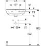 Geberit Selnova kézmosó 45x37 cm, csaplyukkal és túlfolyóval 500.324.01.7