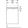 Geberit Smyle Square alsó szekrény kézmosóhoz ajtóval 44,2x35,6 cm, magasfényű fehér 500.351.00.1