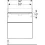 Geberit Smyle Square alsó szekrény mosdóhoz fiókkal 58,4x47 cm, magasfényű fehér 500.352.00.1