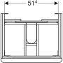 Geberit Smyle Square alsó szekrény mosdóhoz fiókkal 58,4x47 cm, magasfényű fehér 500.352.00.1